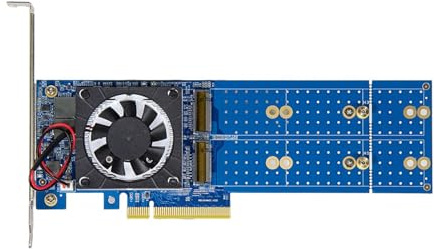 JUYAXIN PLX88024 PCIe4.0x8 / x16 Adapter Card with 40mm Quiet Fan Up to 16000MB / s Theoretical Bandwidth Quads Channel Expansion Card