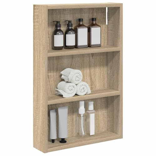 vidaXL Badezimmer-Wandschrank Sonoma-Eiche 40 x 10 x 60,5 cm