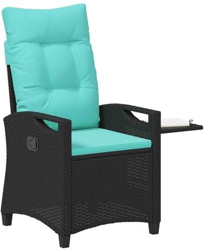 vidaXL Verstellbarer Gartenstuhl 56 x 60 x 112 cm Stahl, Stylischer Garten- und Terrassenstuhl, Verstellbarer Liegesessel, Rattan-Look, bequemer Lounger, klappbarer Tisch