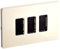 Bticino S503/13RS Magic Kit, Soporte y Placa, 3 módulos, Marfil, Blanco Perla (ral 1013)