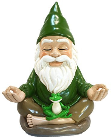 GlitZGlam Zen-Zwerg – Ruhe und Frieden für Ihren Feengarten und Gartenzwerge 9 Inch hohe Miniaturfigur