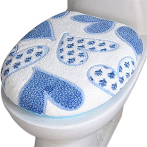 Housse De Siège De Toilettes WC Tapis pour lunette WC type O Housse de remplacement souple lavable Coussin d'assise pour salle de bain