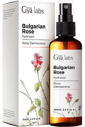 Gya Labs Bulgarian Rose Hydrosol Water Spray für Hautpflege und Haarpflege - Rose Toner zu befeuchten Haut - Face Mist Spray für Haar - Natural Essential Oil Spray und Körpernebel - 100ml