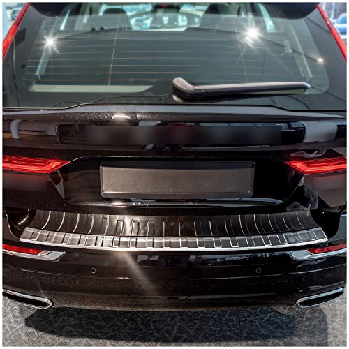 teileplus24 L593 Ladekantenschutz V2A Edelstahl kompatibel mit Volvo XC60 2 2017- Abkantung, Farbe:Silber gebürstet