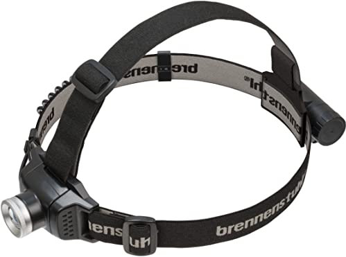 Brennenstuhl Akku LED Kopflampe LuxPremium/Stirnlampe LED mit austauschbarem Akku und Rotlicht (IP44, CREE-LED, max. Leuchtdauer 30h, inkl. USB Kabel) schwarz