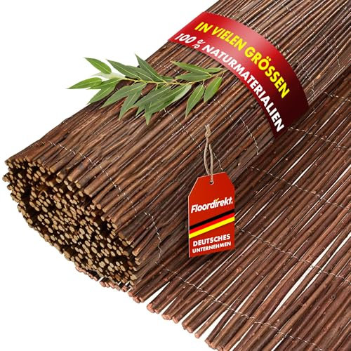 Floordirekt | Canisse en osier naturel | Brise-vue 100% naturel - Clôture écologique et durable | Idéal pour balcon, terrasse et jardin | 150 x 500 cm
