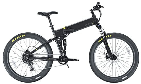 LEGEND EBIKES Etna, E Bike Mountainbike, Elektrofahrrad Herren, Damen, Fahrrad Batterie 36V 14Ah, 25km/h, Elektrofahrräder 250W, E-Bike Klapprad 11 Gänge, Räder 27,5 Smartbike Schwarz