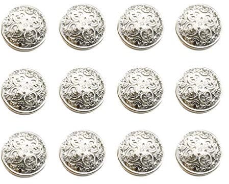 HEALLILY Pack of 30 Vintage Antique Metal Blazer Buttons with Shaft Coats Buttons Jacket Buttons Shirt Suit Trousers Buttons Round Buttons for DIY Crafts 20 mm