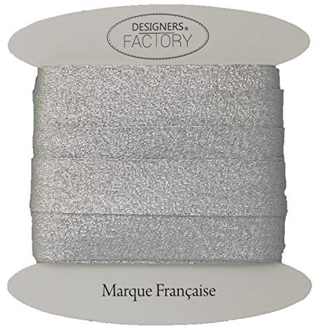 Schrägband, Lurex, Gold oder Silber, schöne Qualität (pro 10 m, Silber)