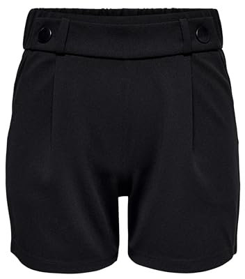 JDY Damen JDYGEGGO JRS NOOS Shorts, Black/Detail:Black Button, M