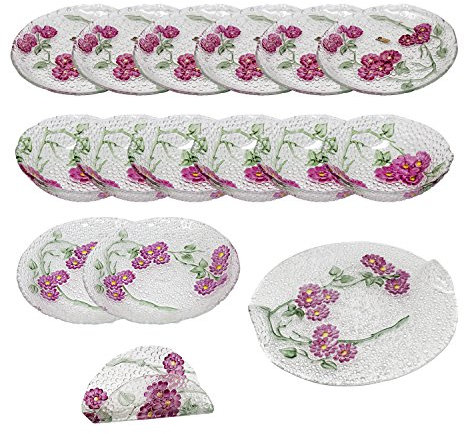 Franquihogar - Vajilla de cristal de Bohemia | Anemone (Vajilla completa)