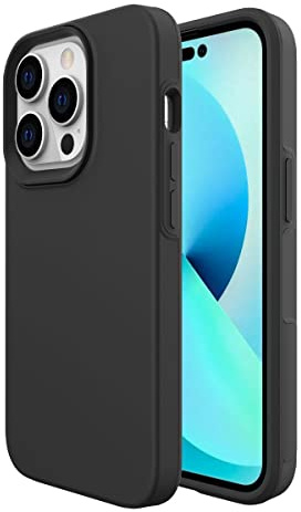JT Berlin BackCase Pankow Safe Silikon Hülle kompatibel mit Apple iPhone 14 Pro [Fallschutz nach US-Militärstandard, Wireless-Charging (Qi), Kamera- und Displayschutz] schwarz, 10881