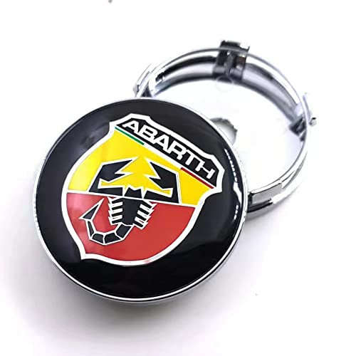 KUPK 4 Stück Nabendeckel Radnabendeckel für Abarth 56mm 60mm, Radnabenkappen Radnabenabdeckung Wasserdicht Staubdicht Felgendeckel mit Logo, 56MM