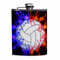 Flachmänner für Spirituosen,Sport-Volleyball-Ball-Ball-Feuer,Auslaufsichere Trinkflasche und Trichterflasche aus Edelstahl für Männer und Frauen