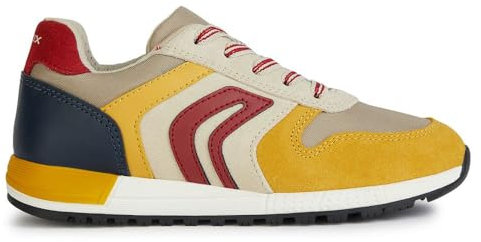 Geox J ALBEN Boy B Sneaker, BEIGE/Yellow, 31 EU