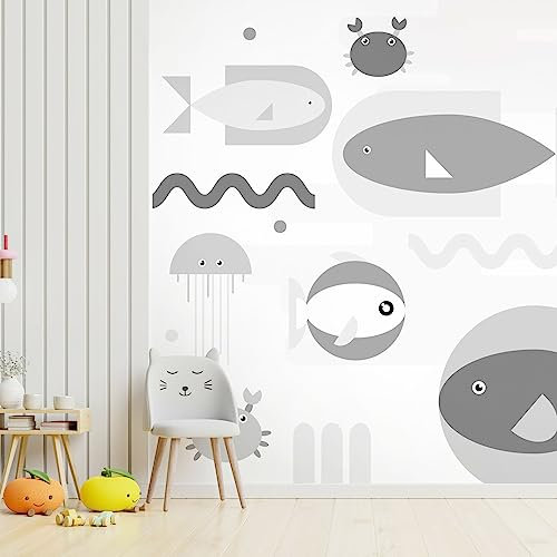KunstLoft Tapete selbstklebend 'Geometric Fish - Third Variant' 98x70 Fototapete modern