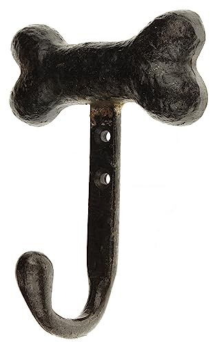 MACOSA TD1528 Wandhaken Knochen Eisen Athrazit 12 cm Deko-Haken Nostalgie Garderobenhaken Kleiderhaken Schlüssel-Haken Leinen-Haken