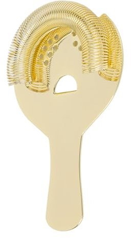 Fine Mesh Strainer Rust Proof Stainless Steel Cocktail Strainer Fine Filter Portable Professional Bar Strainer for Home Party Bars(Gold)