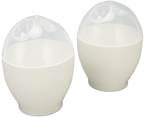 Cuociuova a Microonde da 2 Pezzi, Materiale di Sicurezza Antiaderente, Utensili da Cucina per la Cottura di Uova in Camicia da 1 Minuto a Microonde