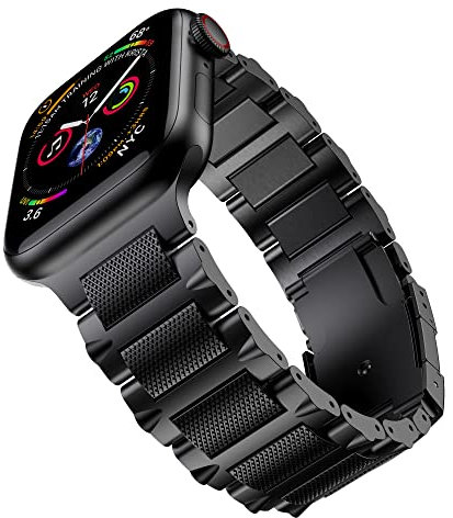 HQEUZ Cinturino in titanio compatibile con Apple Watch da 49 mm, 46 mm, 45 mm, 44 mm, 42 mm, cinturino di ricambio regolabile, compatibile con iWatch Ultra Series 10, 9, 8, 7, 6, 5, 4, 3 SE,