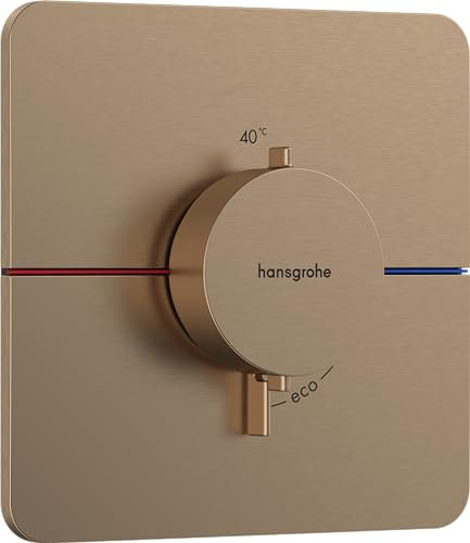 hansgrohe ShowerSelect Comfort Q - Thermostat Unterputz, Armatur mit Sicherheitssperre (SafetyStop) bei 40° C, Thermostat, Mischbatterie für 3 Verbraucher, Brushed Bronze
