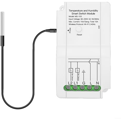 pour Tuya Contrôleurs de température et d'humidité WiFi Smart Home Module de température et d'humidité avec sonde de température Double sortie relais