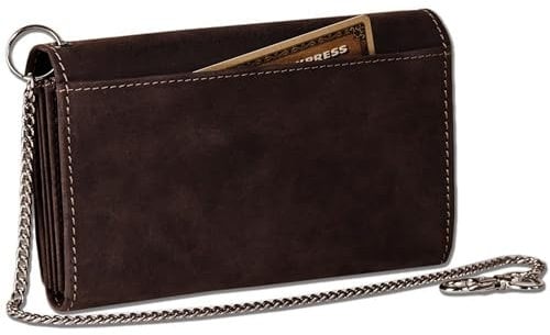 AVANCO Leder Damenbörse Herren Börse (04D) Portemonnaie Bikerbörse Kettenbörse Portmonai Geldbörse Neu