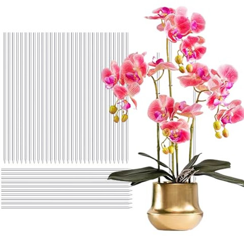 Tefola Pflanzenstützstäbe, Acryl-Pflanzstäbe, transparent, für Zimmerpflanzen, Gartenblumen, für Orchideen, Erbsen, Gemüse, 30 Stück