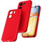 New&Teck Coque pour Xiaomi Redmi 13C + 2 Verre Trempé Protection écran, Housse en Transparent Silicone TPU Souple, Bumper avec Coins Renforcés (Rouge)