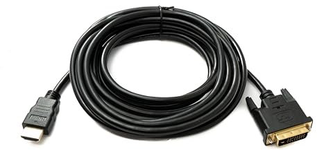 SYSTEM-S Cable DVI D 5m 24 + 1 macho a HDMI 1.4 macho estándar chapado en oro 2K 30Hz Full HD 144Hz
