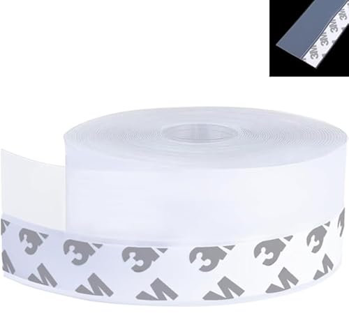 FaJoek Bande d'Etanchéité en Silicone Joint de Porte d'Entrée 10m*35mm Joint de Fond de Portes et fenêtres Auto-adhésif, Joint de Fond de Porte Imperméable Coupe-vent Anti-poussière (Transparent)