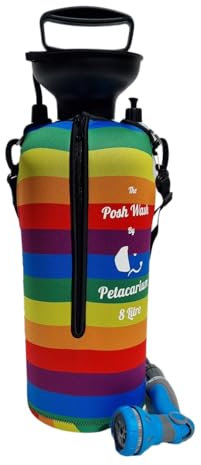 Petacarium Insulated Portable Shower for Dogs, Camping, Paddleboarding, Muddy Walks (Rainbow, 8 Litre)