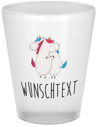 Mr. & Mrs. Panda Schnapsglas personalisiert Einhörner Umarmen - Personalisierte Geschenke, Schnapsgläser, Liebe, Schwestern, Unicorn, Shotgläser, BFF, Einhorn, Personalisiertes, Freundin, mit Name