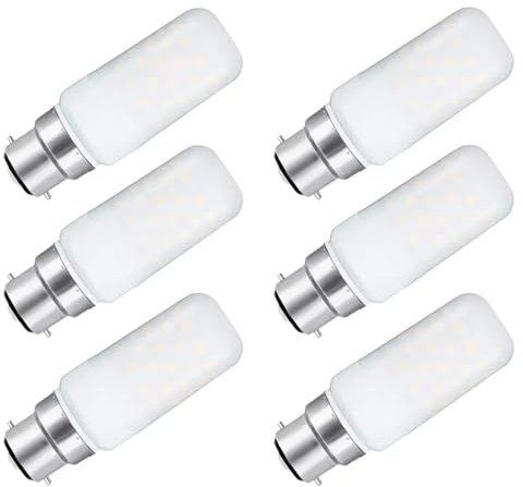 YNiuniunny 6 Pcs 220V B22 12W LED Candle Bulb Cylindrical Light Corn Bulb Lamp Warm White Candelabra Bayonet Lamp for Room Office Display Lighting