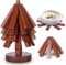 Tree Shaped Wooden Placemat for Hot Dishes, Trivets for Hot Pots and Pans, Wooden Tree Coasters, Tree Shaped Wooden Pot Trivet, 4 Wooden Trivet + 1 Stand