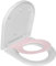 TODOT Familien-Toilettensitz, D-Form, Toilettensitz mit magnetischem Kindersitz, Sturzbremse und verstellbarem Scharnier, Toilettensitz für Erwachsene und Kinder, schnelle Demontage – Rosa