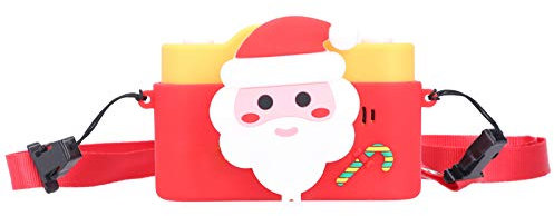 Kids Camera, Music Cartoon USB Camera, Dual Cameras, Christmas Camera for Kids with Distorting Mirror, Santa Claus Theme Toys, Neck Strap, Christmas Stickers, with 1.6in Screen