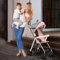Poussette Canne Bébé Ultra Légère, Compacte, Pliable et Inclinable de la Naissance à 25 kg, avec Système Trolley, Housse de Pluie Incluse, et CapoteExtensible-D-rose
