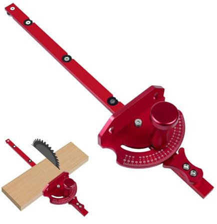 Miter Gauge, Precision Aluminum Alloy Miter Fence, Table Saw Alignment Gauge, Ergonomic Woodworking Tool, Versatile Miter Gauge, Router Table Miter Gauge, Band Saw Alignment Tool