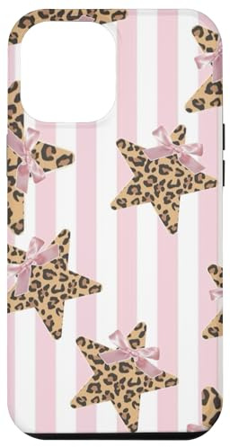 Leopard Cheetah Print Star Y2K With Pink Bow Coquette Cute Case for iPhone 12 Pro Max
