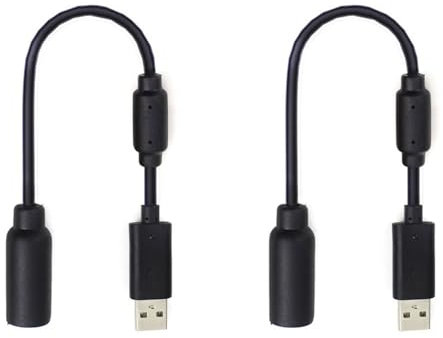 Mikiuly Cavo USB Breakaway per Xbox 360 Controller,2 Cavo di ricambio USB per Xbox 360, Cavo USB Breakaway, Adattatore Controller per PC, Cavo di Accessori,Noir