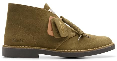 Clarks Desert BT Evo, Stivaletti Bassi con Lacci Unisex-Adulto, Verde Oliva Scamosciato, 41 EU