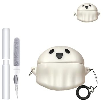 Silikon-Schutzhülle für Baseus Bowie MC1 Ohrhörer – langlebige und umweltfreundliche Bluetooth-Kopfhörerabdeckung mit präzisen Löchern und Ladekompatibilität – stoßfest, angenehme Haptik, weißer Geist