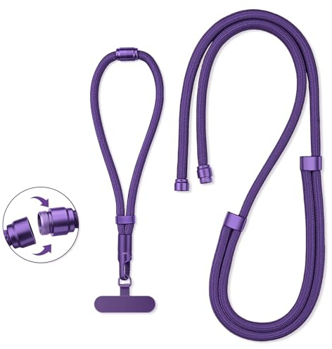 youyaya 3 in 1 Handykette Universal Handyband zum Umhängen Handy Lanyard | 35 bis 150 cm verstellbar, mit Patch, 360°-Drehverschluss, Abnehmbar, Kompatibel mit den meisten Handyhüllen für Alltag