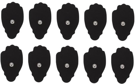 Professionelle Physiotherapie Pads 10 Stück mit 3,5-mm Anschluss | Schwarze Stoffausführung, Komfortable Rückseite, Leicht Anzubringen, Wiederverwendbar, für Einheitsgeräte