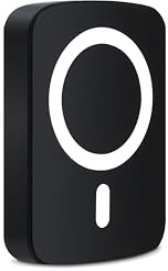 Mooov 732741 Magnetische kabellose Powerbank, kompatibel mit MagSafe 5000 mAh, tragbares Schnellladegerät mit Induktion und USB-C, kompakter externer Akku für iPhone und Android