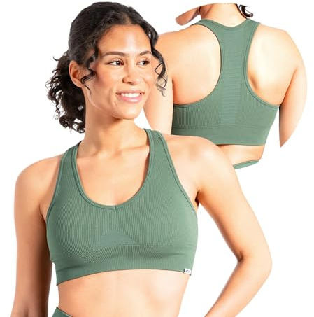 SMILODOX Sport BH Damen Amaze Pro - Blickdicht rutschfest Sport Bra - Seamless Gerippter Stoff Crop Top - Atmungsaktive Yoga Tank Top für Fitness & Gym
