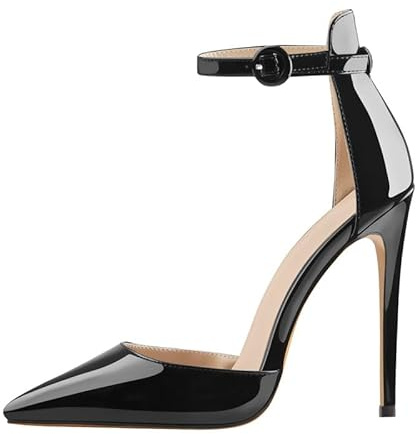 blingqueen Damen Spitze High Heels Riemchenpumps Stiletto Pumps mit Riemchen Schnalle