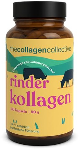 The Collagen Collective Rinder Kollagen Kapseln - Hochdosiert Kollagen Peptide vom Weiderind, Bioaktives Kollagenhydrolysat für Beauty Haut Haare Nägel Inner Glow (1 Pack)