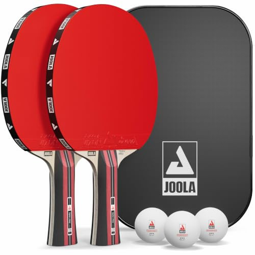 JOOLA Team Pro Tischtennis Set - 2 Schläger + 3 Bälle + Hülle - 6-teilig